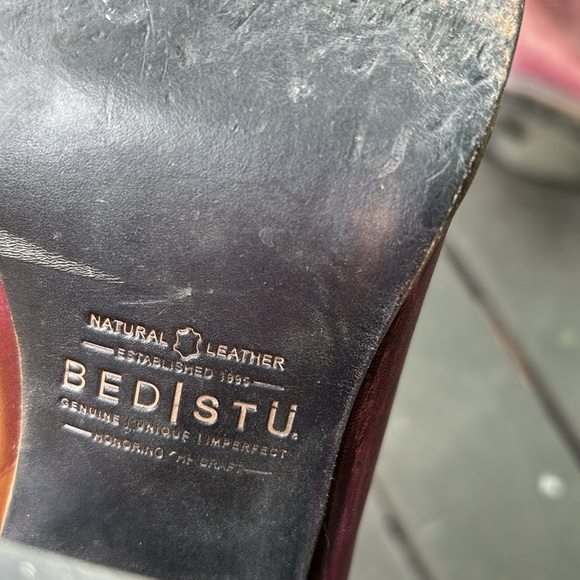 Bed Stu Onset leather peep toe booties, stacked heel, 8.5 - Picture 14 of 16